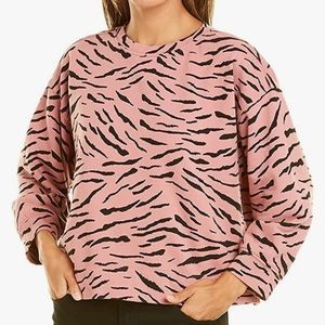 Velvet by Graham and Spencer Hilda Zebra Cotton Fleece Pullover